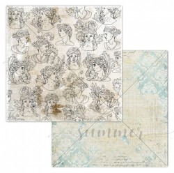 Двусторонний лист бумаги Summer Studio Amethyst "Grace", размер 30,5х30,5см, 190 гр