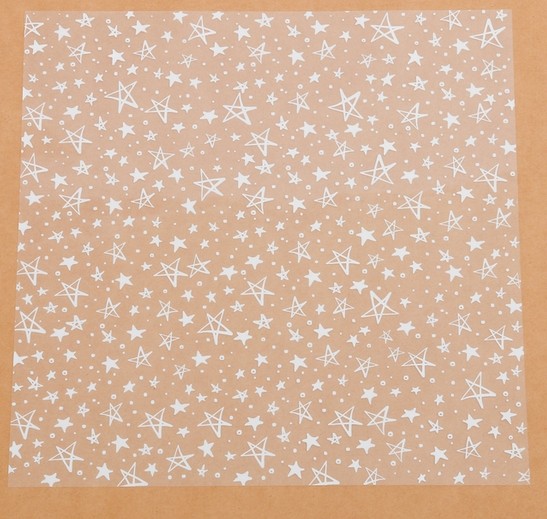 Ацетатный лист "Белые звёзды", размер 30,5Х30,5 см