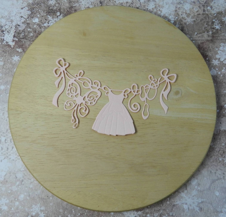 Вырубка детская гирлянда" Милая феечка" бумага матовая нежно розовая 290 гр.