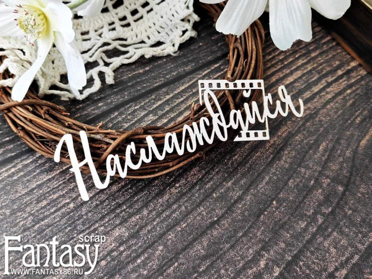 Чипборд Fantasy надпись "Наслаждайся 3864", размер 12*3,8 см