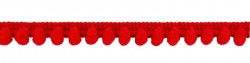 Тесьма с помпонами "Красная", ширина 1 см, длина 1 м