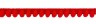 Ribbon with pompoms "Red", width 1 cm, length 1 m
