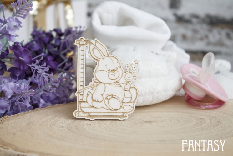 Чипборд Fantasy "Зайка со строчкой 274", размер 5*5,8 см