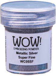 Пудра для эмбоссинга WOW! "Metallic Silver-Super Fine", 15 мл