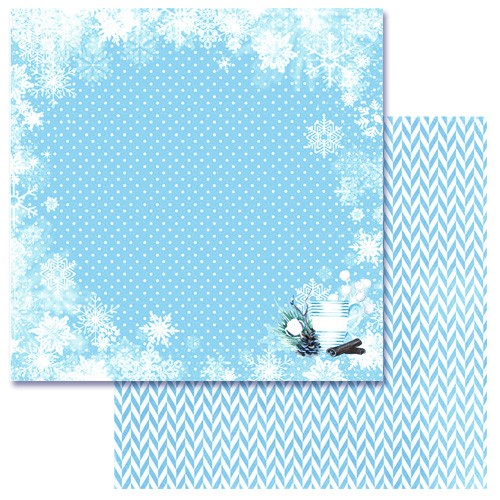 Double-sided sheet of ScrapMania paper " Eco-winter. Snow illusion", size 30x30 cm, 180 g/m2