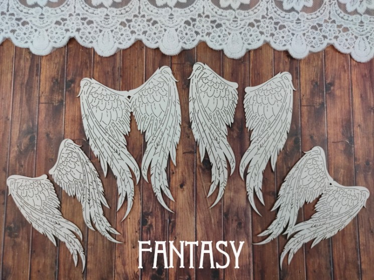 Chipboard Fantasy set "Angel Wings 2347"