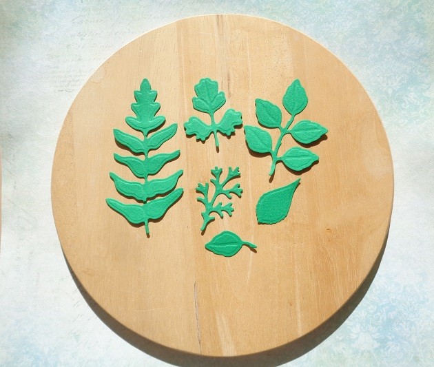 Вырубка набор листва бумага матовая 160 гр.