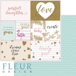 Double-sided sheet of paper Fleur Design My lady 