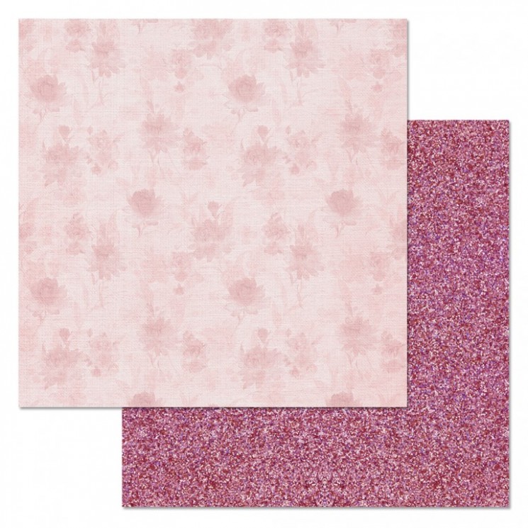 Double-sided sheet of ScrapMania paper " Phonomix. Pink. Linen", size 30x30 cm, 180 g/m2