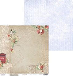 Двусторонний лист бумаги Scrapodelie Зима в городе "Лист 2", размер 30,5х30,5 см, 190 гр/м2