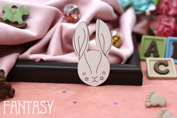 Chipboard Fantasy "Rabbit 2163" size 4.7*3 cm