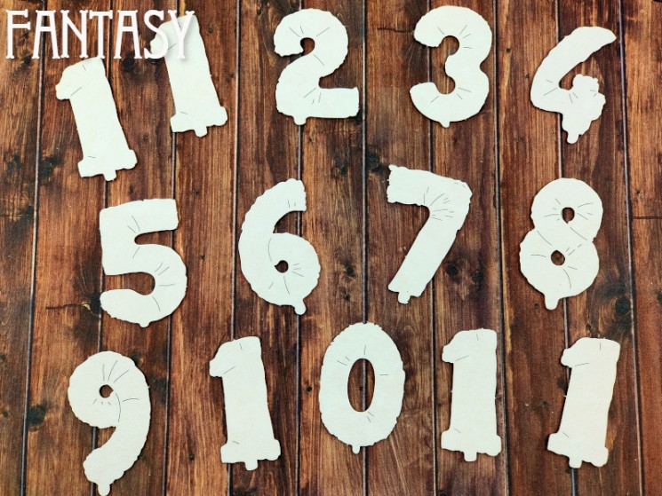 Chipboard Fantasy set "Numbers on holiday 2361" 