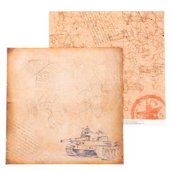Двусторонний лист бумаги АртУзор "Письма с фронта", размер 30,5х32 см, 180 гр/м2