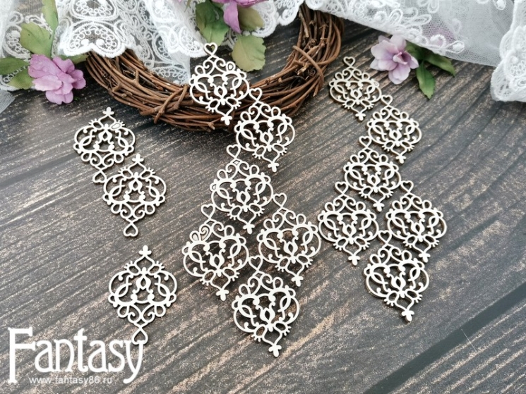 Чипборд Fantasy "Кружево 3786" размер от 7,3*5,7 см до 11 см