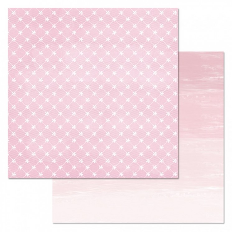 Double-sided sheet of ScrapMania paper " Phonomix. Pink. Mesh", size 30x30 cm, 180 g/m2