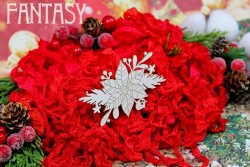 Чипборд Fantasy "Рождественская пуансеттия 1589" размер 7,7*5,5см