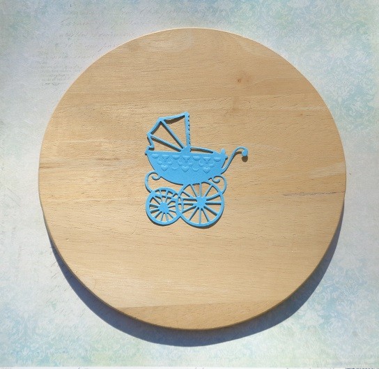 Cutting down the Stroller blue paper cardstock 290 gr.
