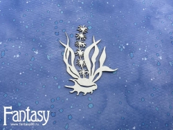 Чипборд Fantasy «Теплое море (Морские водоросли с ракушкой) 2889» размер 7,5*8,9 см