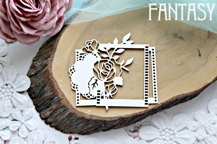 Chipboard Fantasy "Frame with roses 701" size 9*7.5 cm