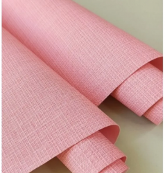 Переплетный кожзам с текстурой розовый матовый, размер 33*70см, 225г/м