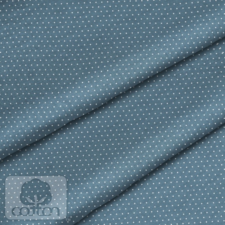 Fabric 100% cotton Poland "Polka dots on blue", size 50X50 cm