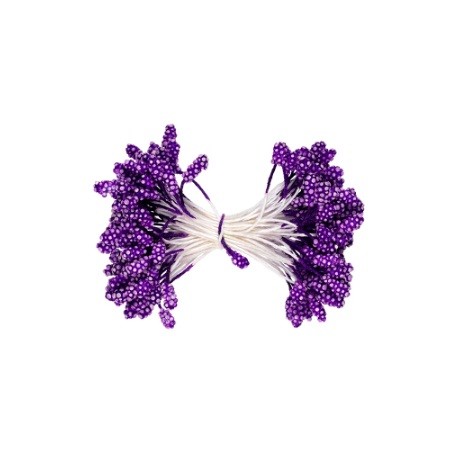 Stamens double-sided "Fiorico" 3 mm, 85 pcs, purple