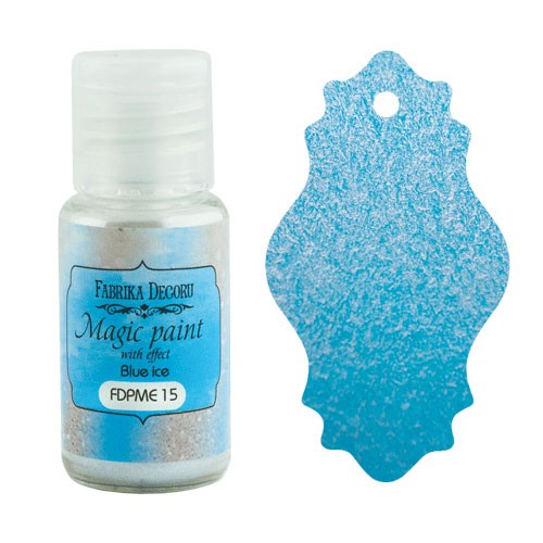 Dry paint "Magic Paint with effect" FABRIKA DECORU, ice Blue color, 15 ml