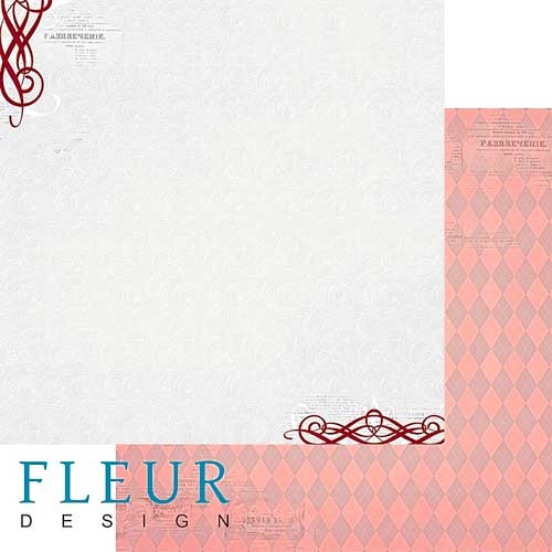 Двусторонний лист бумаги Fleur Design Зимние чудеса "Стужа", размер 30,5х30,5 см, 190 гр/м2