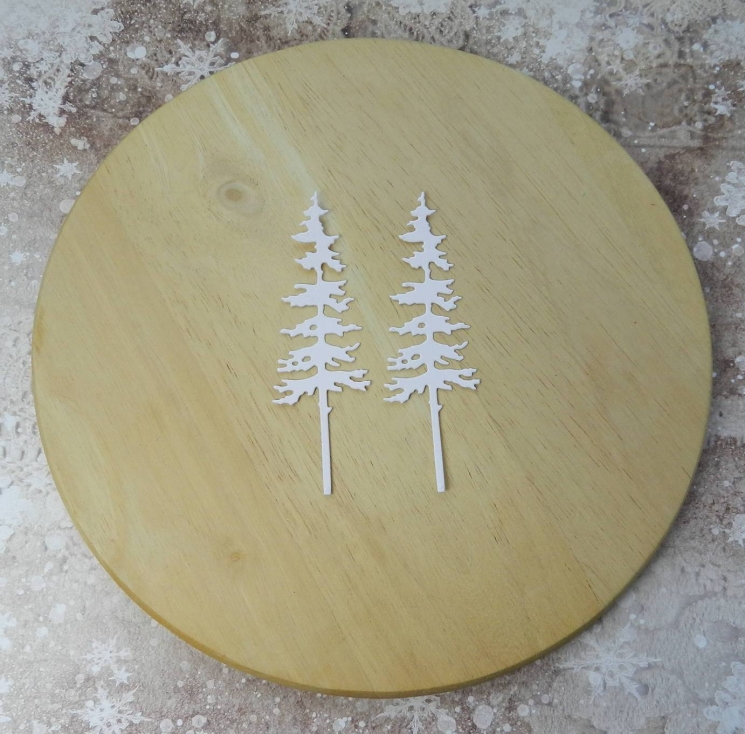 вырубка елка №6. 2 шт. белая бумага кардсток 290 гр.