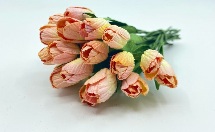 Tulips "Yellow-pink", size 1 cm, 1 pc