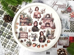 Высечки Fantasy на картоне "Зима, Новый год -06", в наборе 27 шт