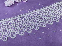 Кружево белое гипюр, ширина 8 см, отрез 50 см