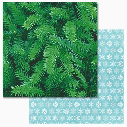 Double-sided sheet of ScrapMania paper " Eco-winter. Snowflakes", size 30x30 cm, 180 g/m2