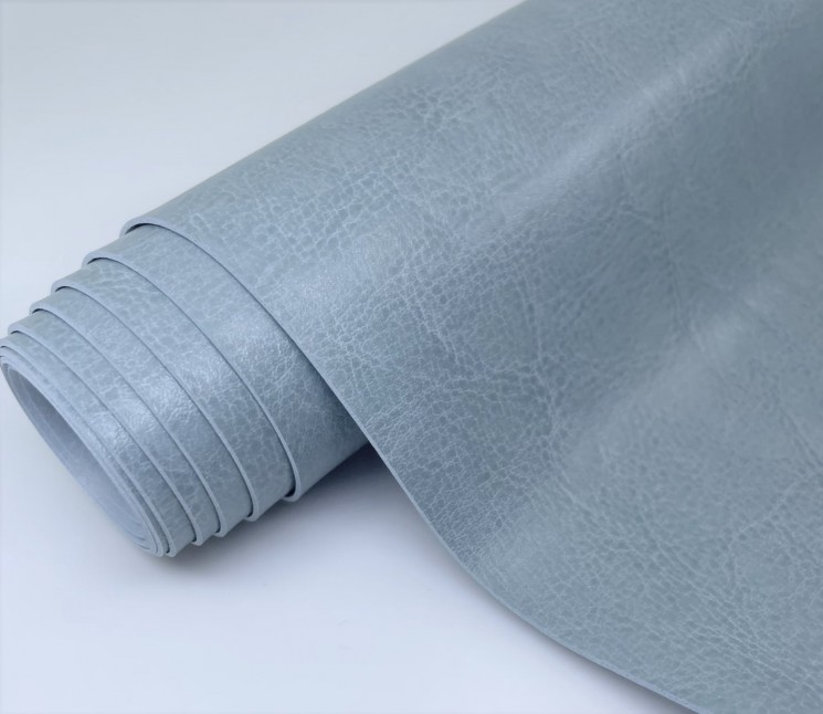 Переплётный кожзам Италия, цвет Серо-голубой глянец, 32Х70 см