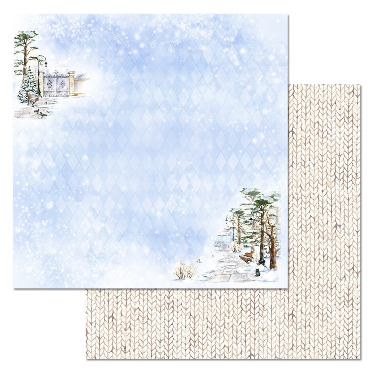 Двусторонний лист "Зимний город. Любимое место", размер 30*30 см, 180гр (ScrapMania)