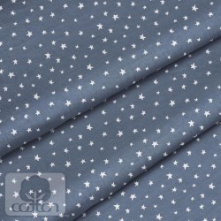 Ткань 100% хлопок Польша "Звезды на синем", размер 50Х50 см