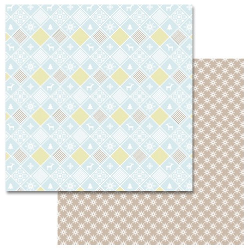 Double-sided sheet of ScrapMania paper " Eco-winter. Warm blanket", size 30x30 cm, 180 g/m2