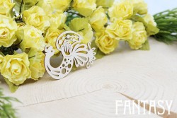 Чипборд Fantasy "Птица в стиле гжель 1523" размер 5,2*3,5 см