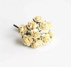 Розы "Светло-желтые" размер 2,5см, 5шт
