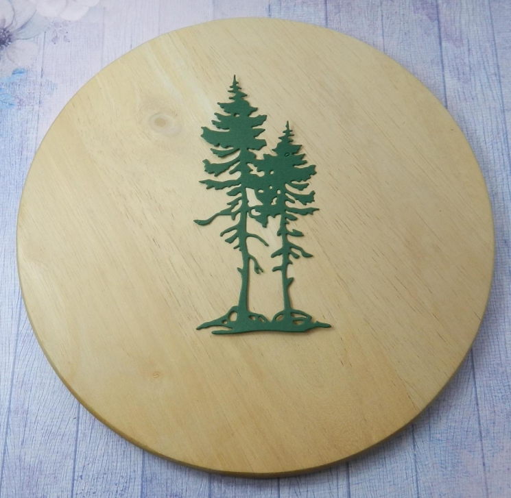 Вырубка елка №7 темно зеленая бумага кардсток 290 гр.