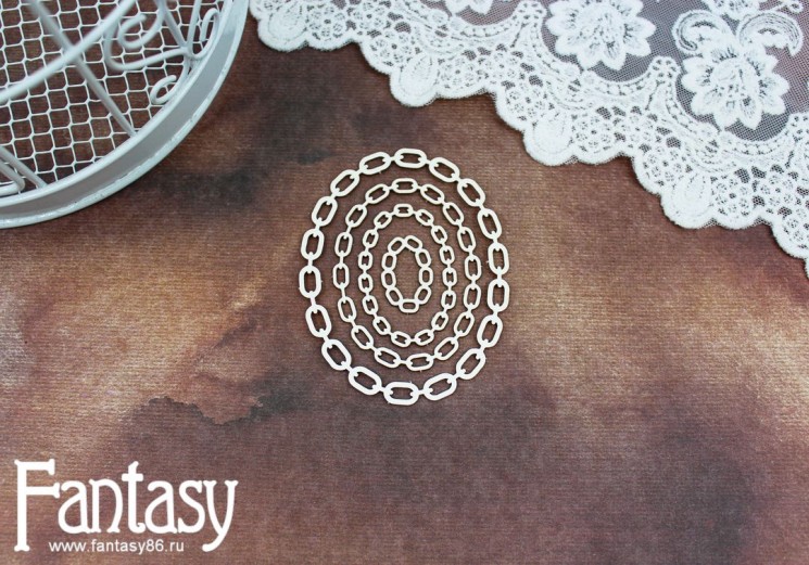 Fantasy chipboard "Oval of chains 2522" sizes from 2.5*1.7 to 6.6*8.5 cm