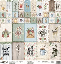 One-sided sheet of paper MonaDesign Warm winter 