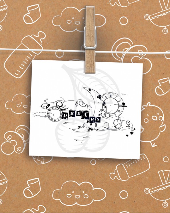 Sweet Time Rubber Stamp " Background collage with clouds"