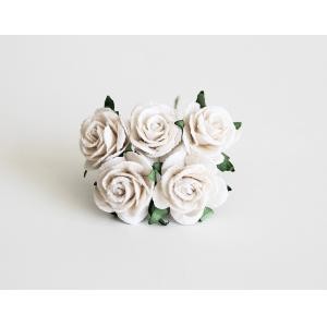 Розы "Белые" размер 2,5см, 5шт