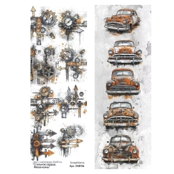 Лист с картинками 10х30 см "Стальное сердце. Механизмы" (ScrapMania)