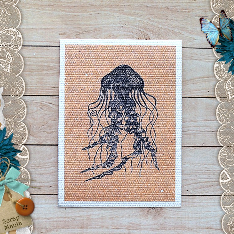 Fabric card "My captain. Medusa " size 6.5*9 cm (ScrapMania)