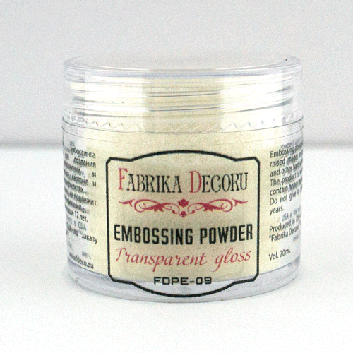 Fabrica Decoru embossing powder, Transparent gloss color, 20 gr