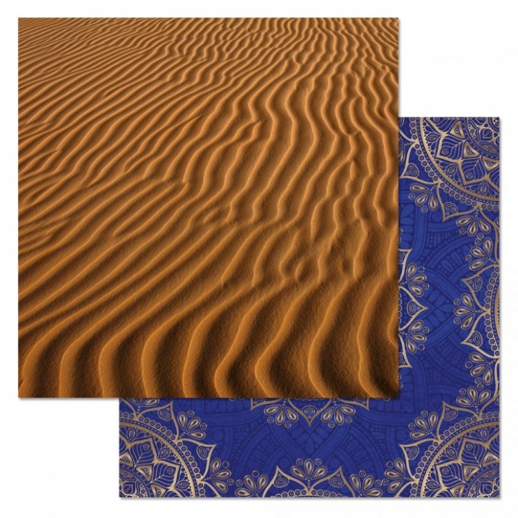 Double-sided sheet of ScrapMania paper "Heart of the East. Golden sands", size 30x30 cm, 180 gr/m2