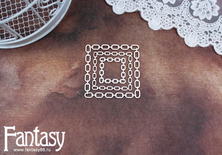 Fantasy chipboard "Square of chains 2523" sizes from 3.1 to 6.7 cm