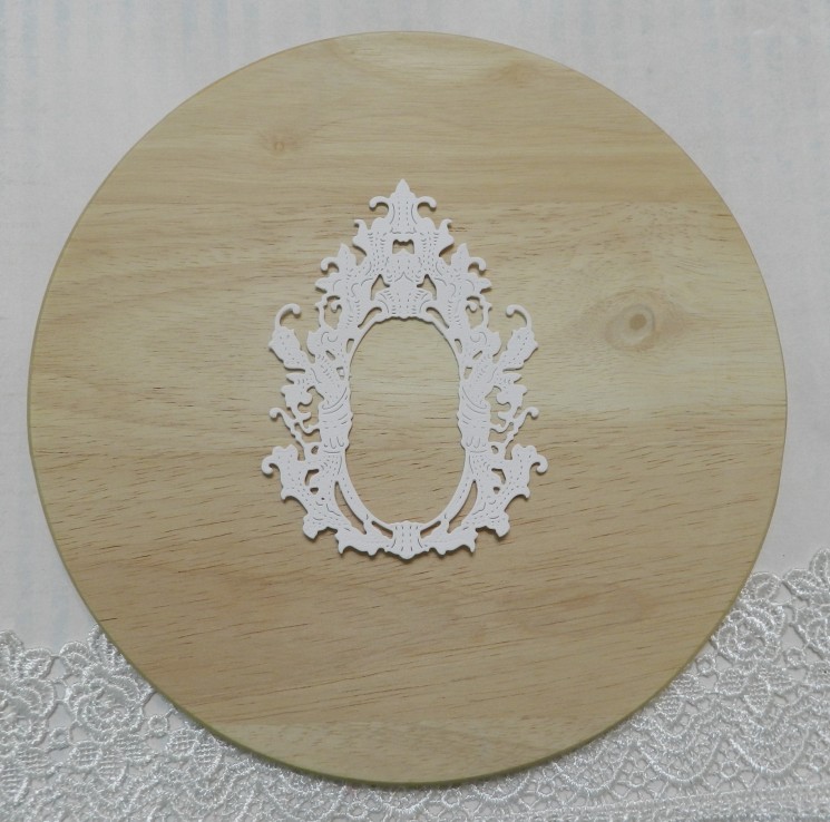 Вырубка рамка винтаж белая бумага кардсток 290 гр.